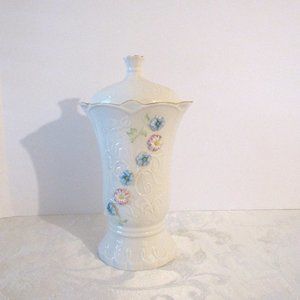 Belleek covered vase